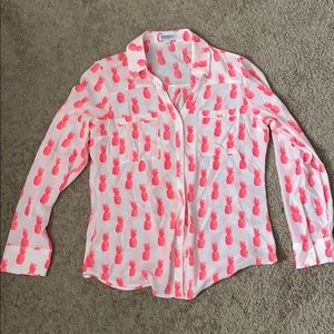 Express Pink Pineapple Portofino Shirt